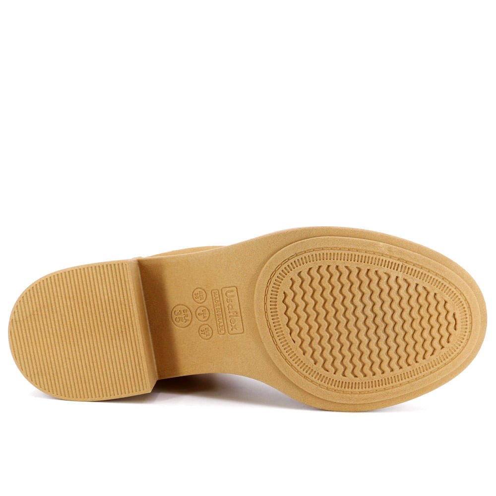 Bota Cano Médio Couro Marrom Detalhe Pelo Marrom 4