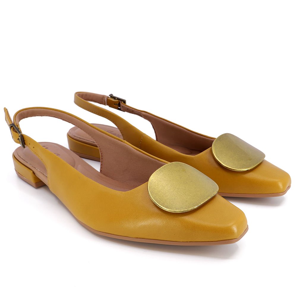 Slingback Usaflex Amarelo Salto Bloco Amarelo 2
