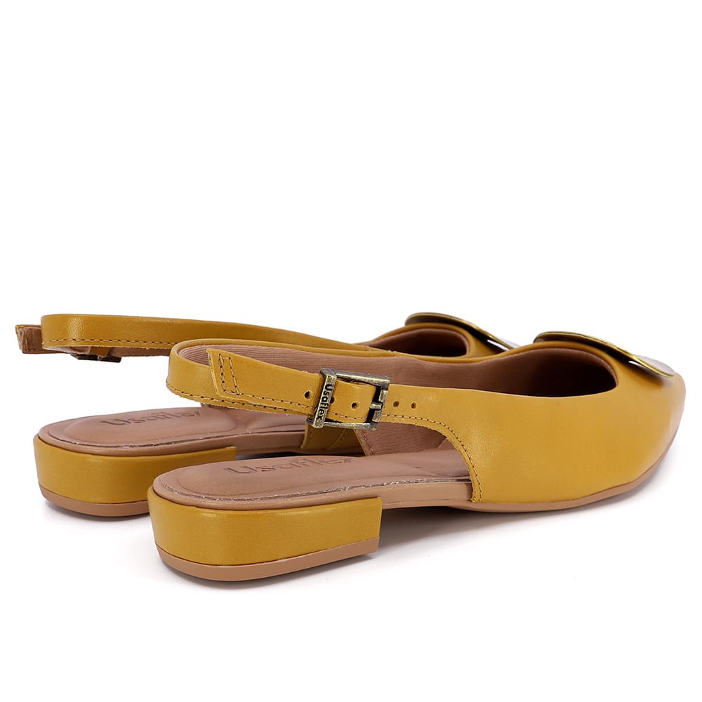 Slingback Usaflex Amarelo Salto Bloco Amarelo 3