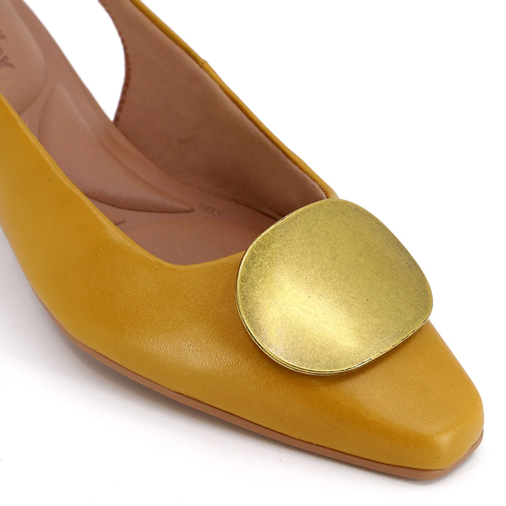 Slingback Usaflex Amarelo Salto Bloco Amarelo 4