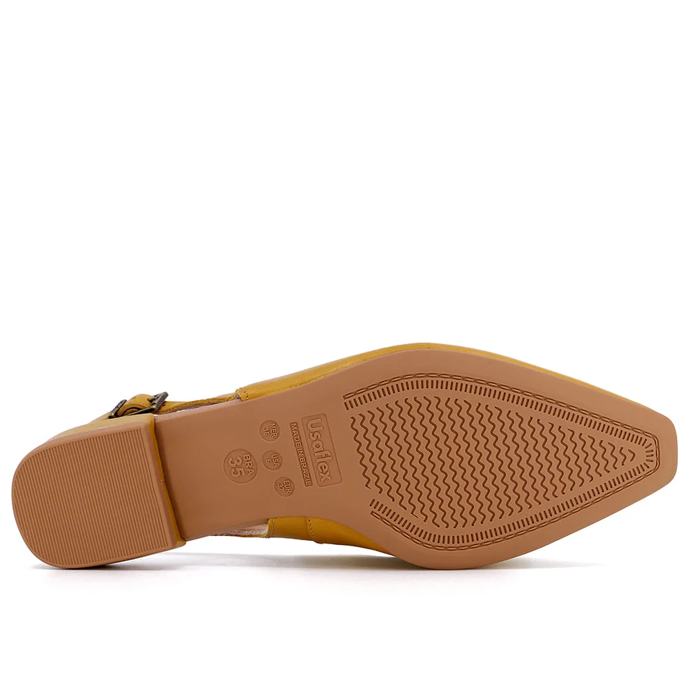 Slingback Usaflex Amarelo Salto Bloco Amarelo 5