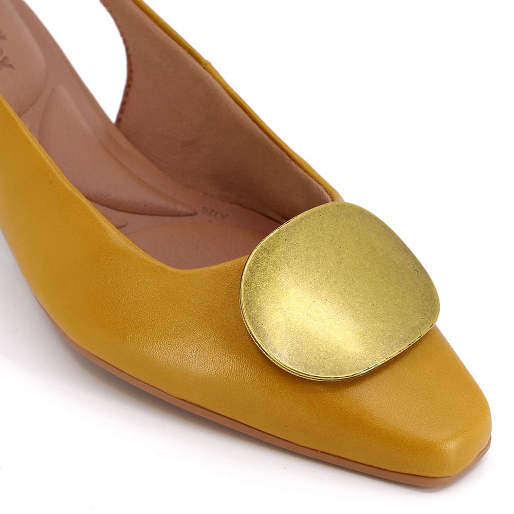Slingback Usaflex Amarelo Salto Bloco Amarelo 4