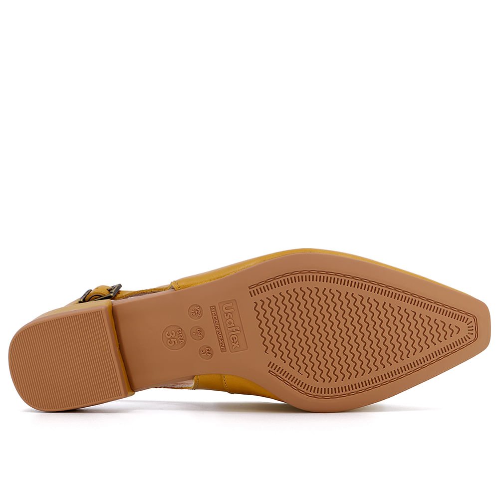 Slingback Usaflex Amarelo Salto Bloco Amarelo 5