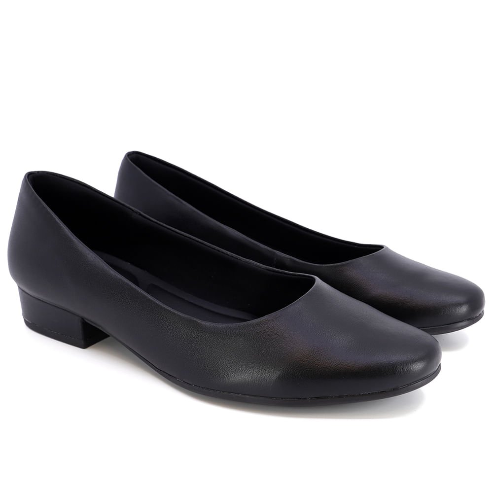 Scarpin Couro Preto Liso Preto 2