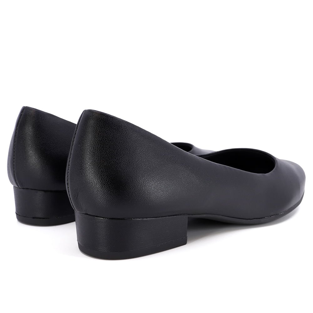 Scarpin Couro Preto Liso Preto 3