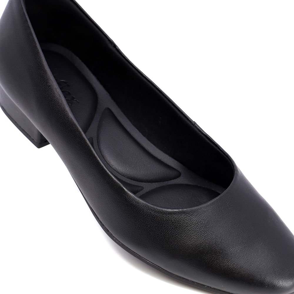 Scarpin Couro Preto Liso Preto 4