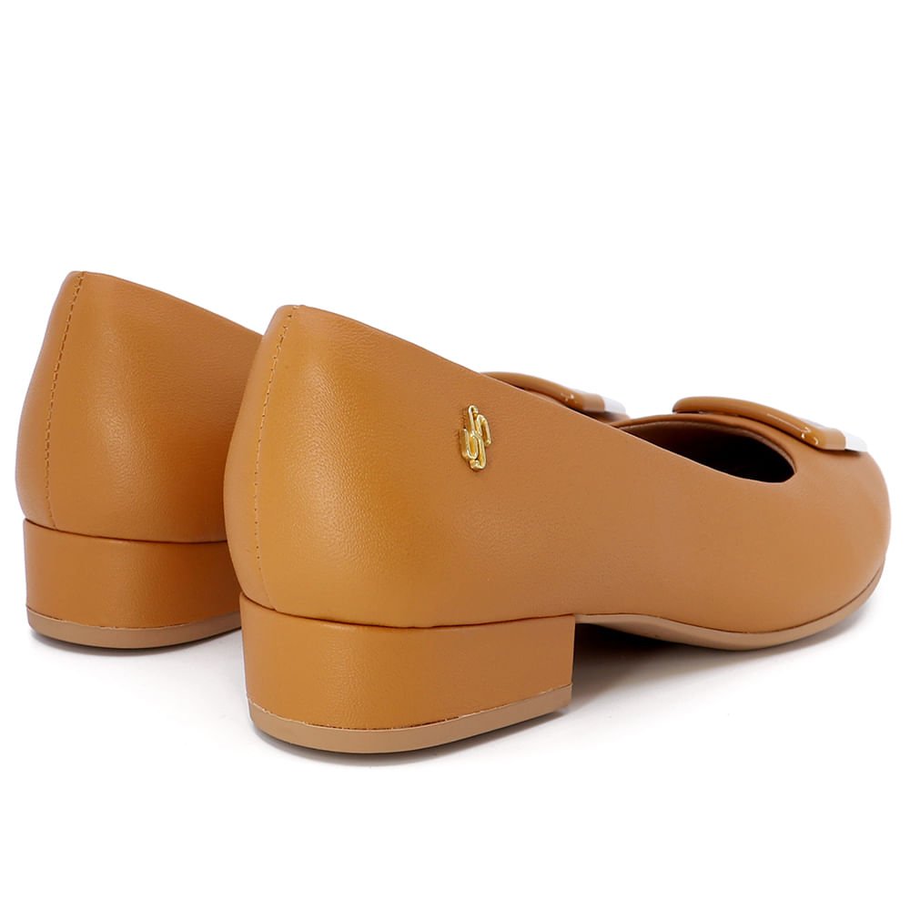 Scarpin Couro Marrom Fivela Marrom 3