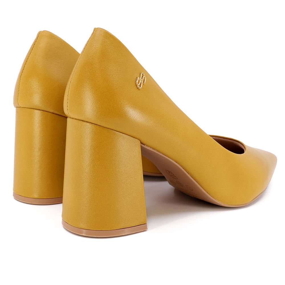 Scarpin Amarelo Couro Liso Amarelo 3