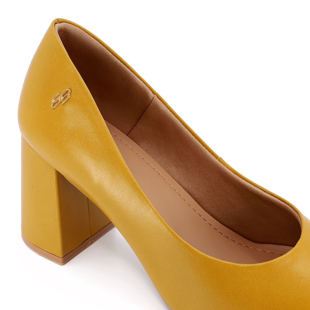 Scarpin Amarelo Couro Liso Amarelo 4