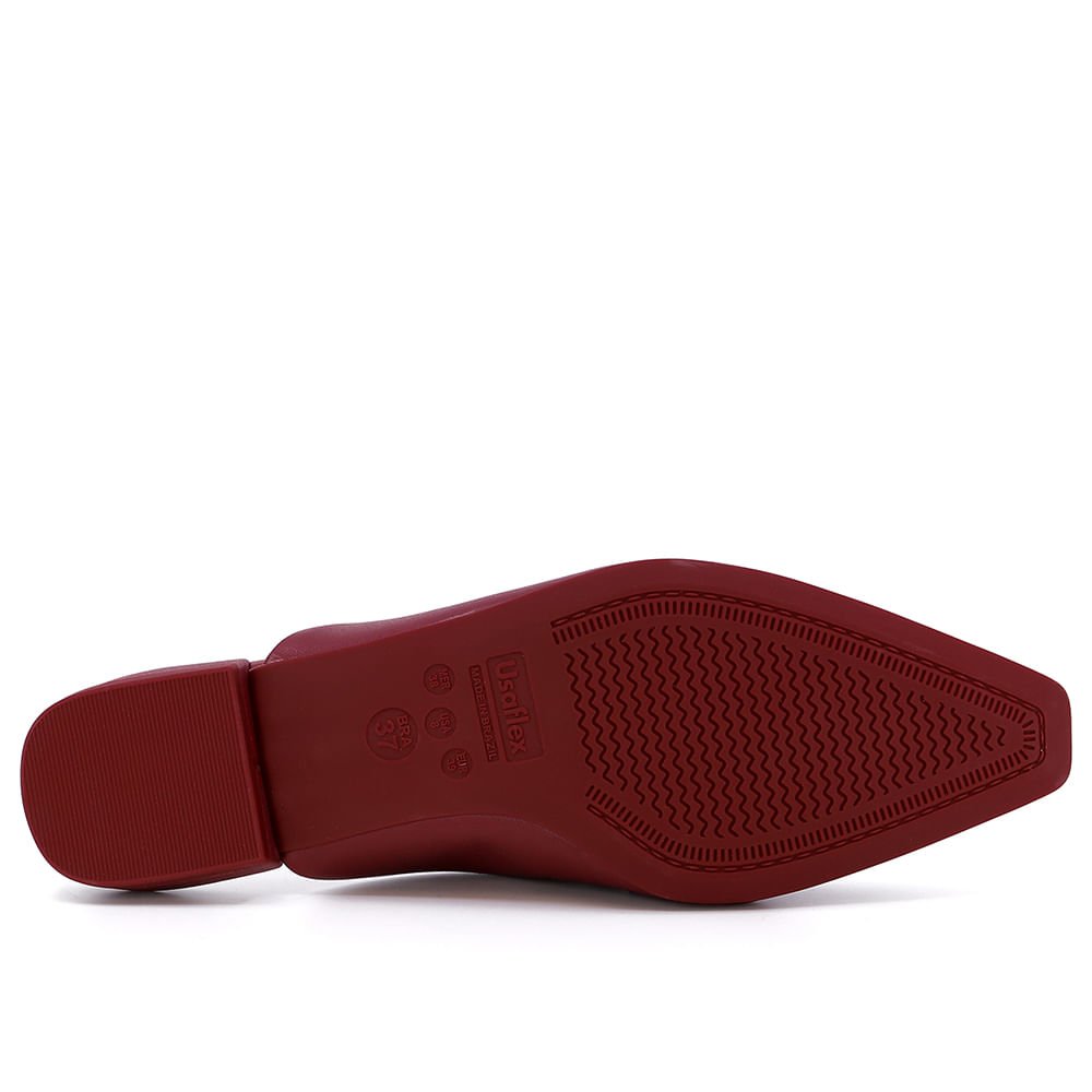 Mule Vermelho Branco Bico Fino Couro Vermelho 4