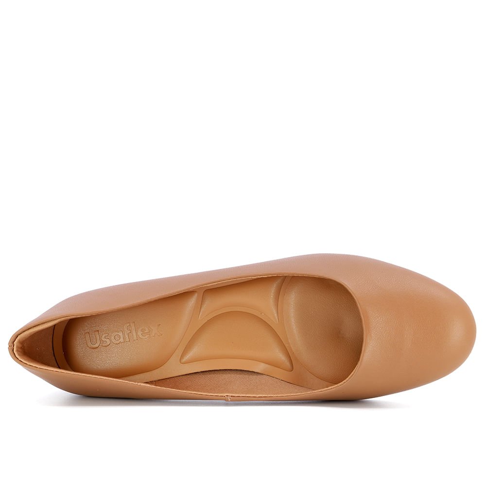 Scarpin Marrom Salto Bloco Liso Marrom 4