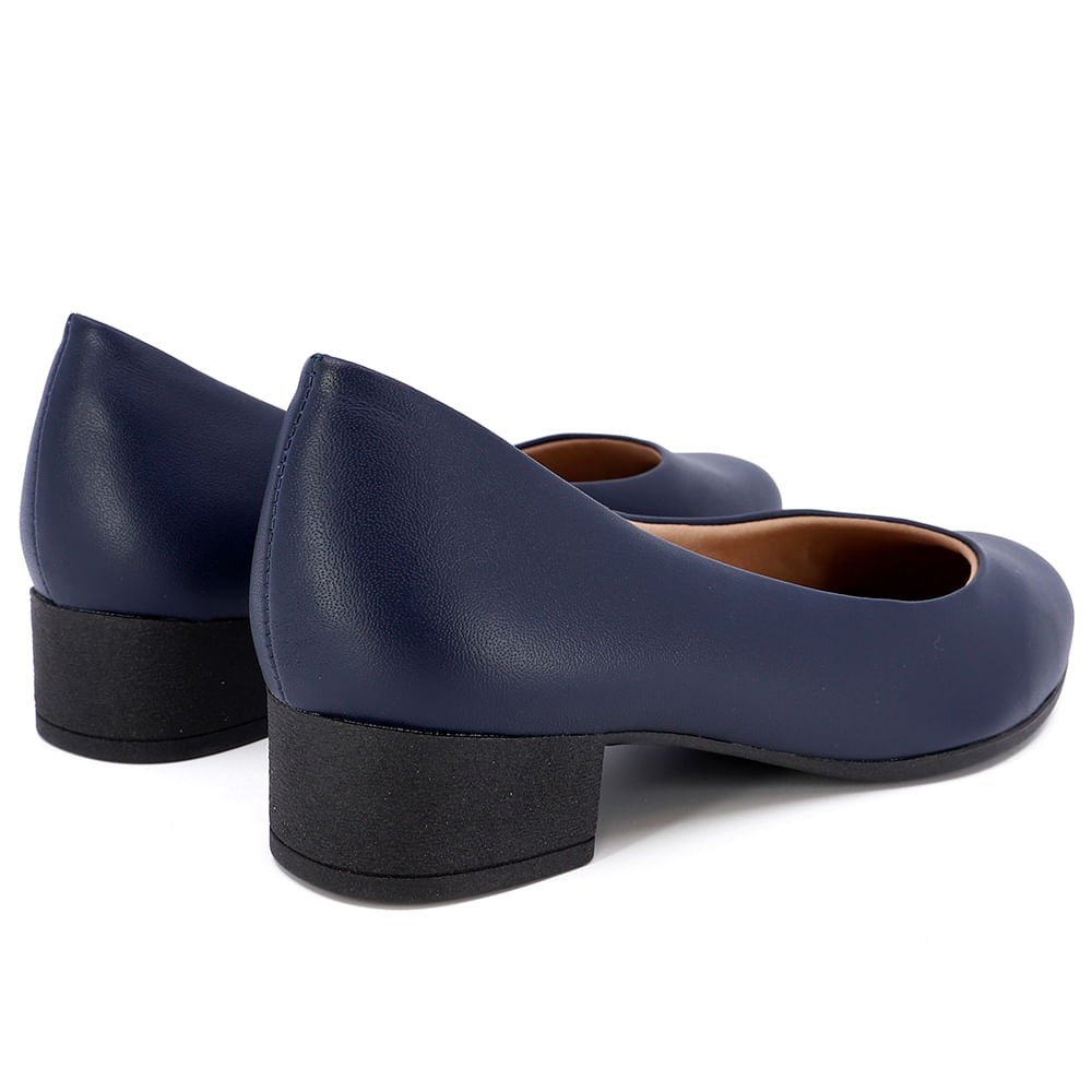 Scarpin Azul Salto Bloco Liso Azul 3