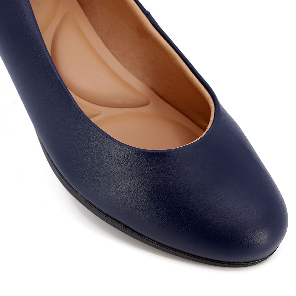 Scarpin Azul Salto Bloco Liso Azul 4