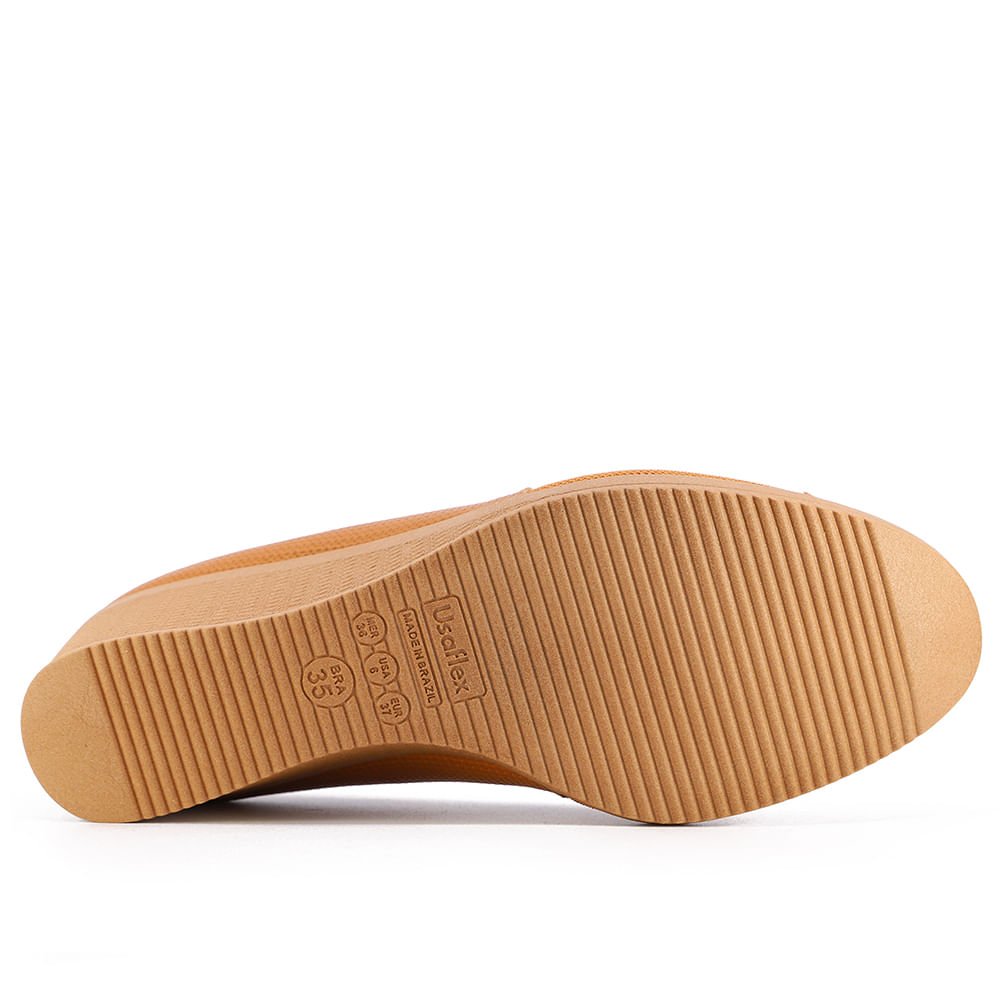 Scarpin Couro Marrom Salto Bloco Tressê Marrom 5