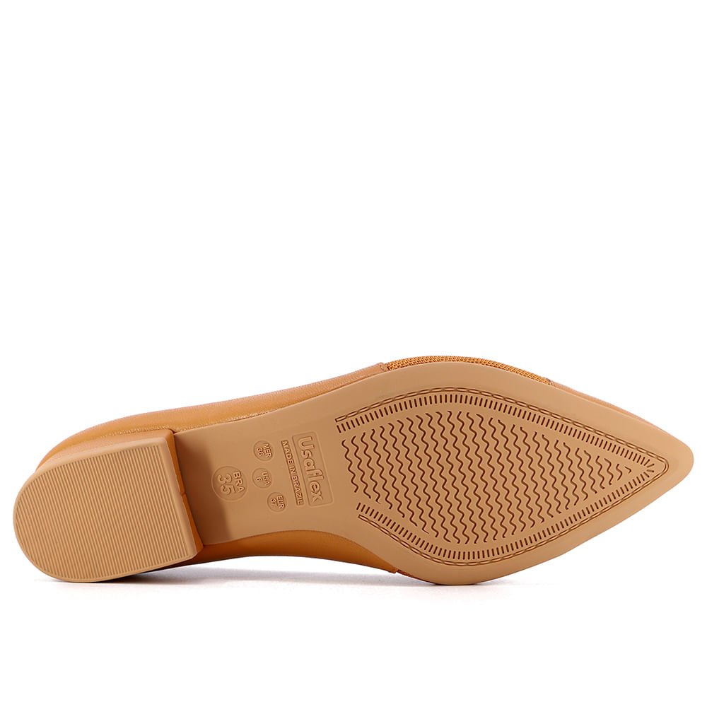 Scarpin Couro Marrom Bico Fino Marrom 5