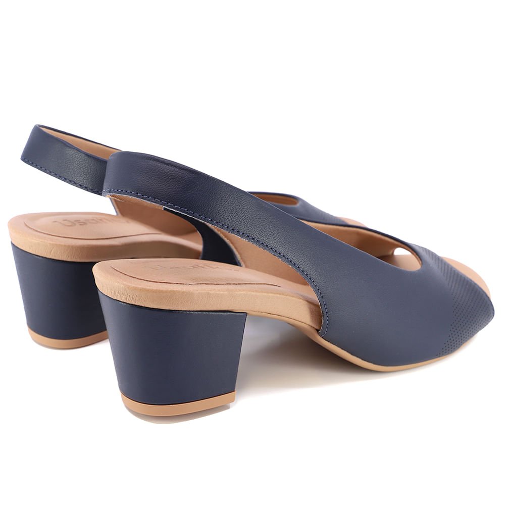 Slingback Usaflex Azul Salto Bloco Azul 3