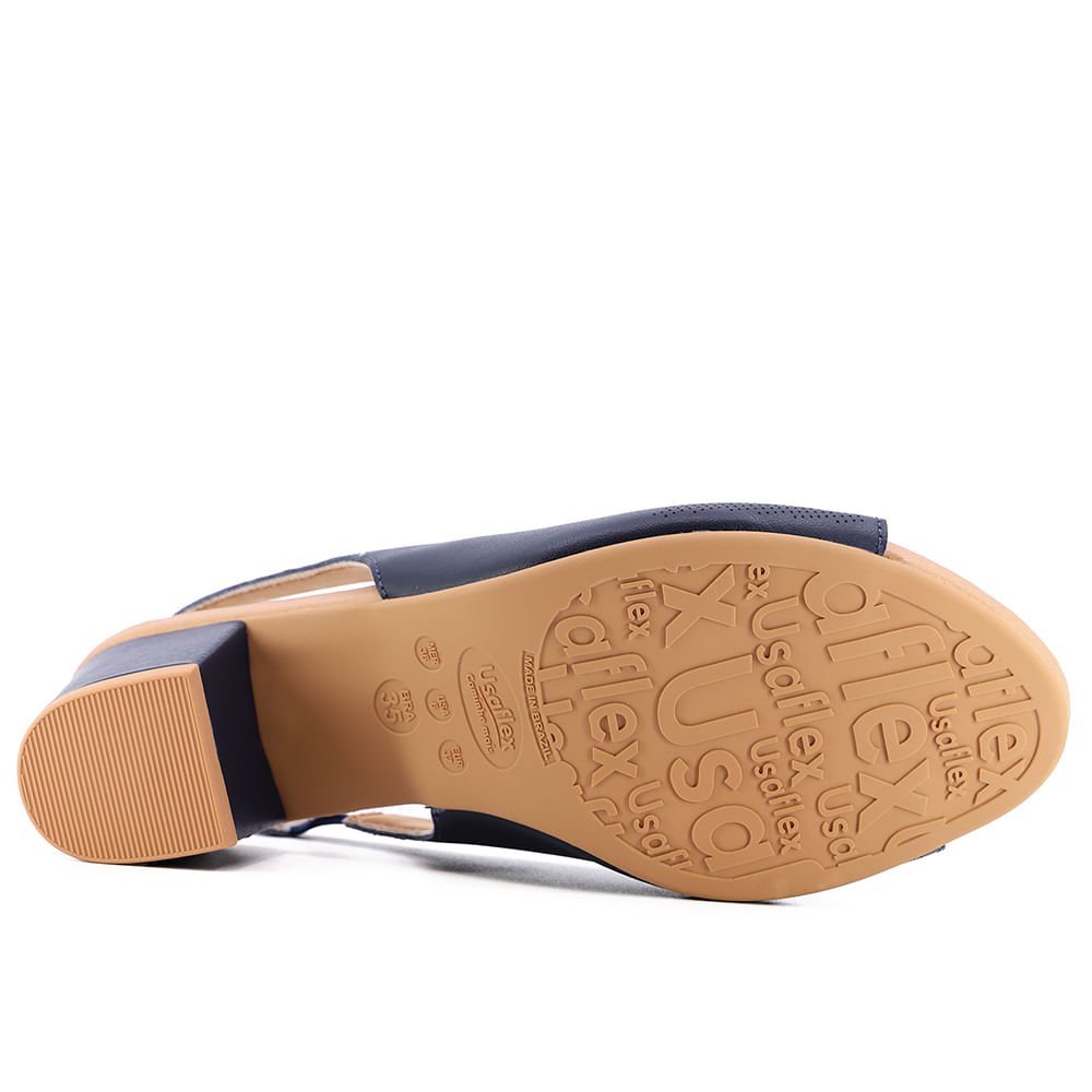 Slingback Usaflex Azul Salto Bloco Azul 5