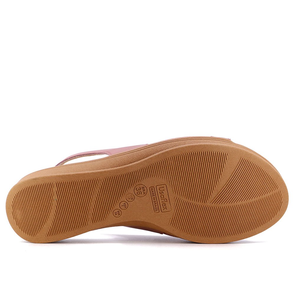 Slingback Rosa Salto Plataforma Couro Tecido Rosa 5