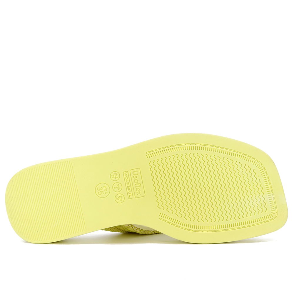 Chinelo Salto Rasteiro Tecido Amarelo Amarelo 5