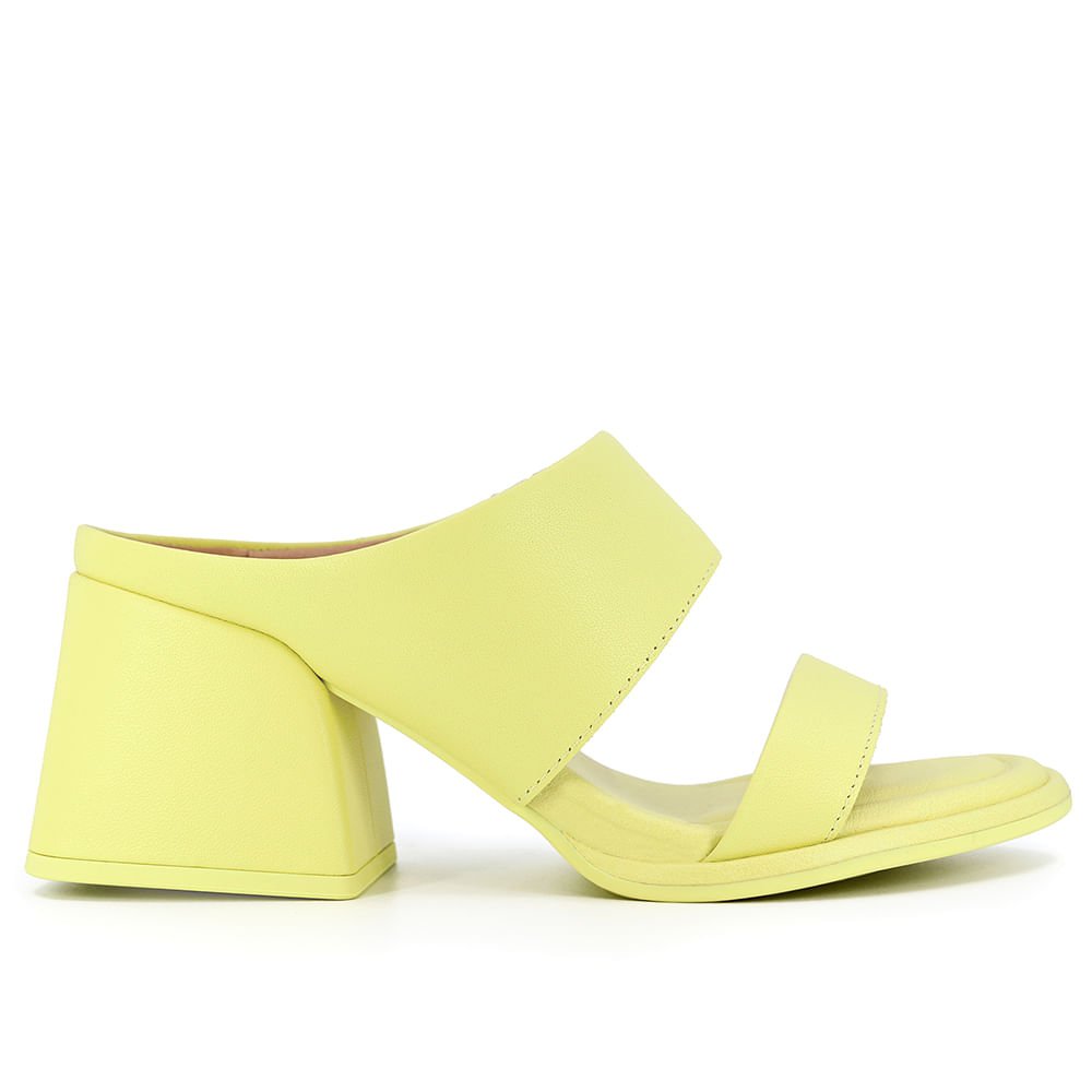 Tamanco Usaflex Salto Bloco Couro