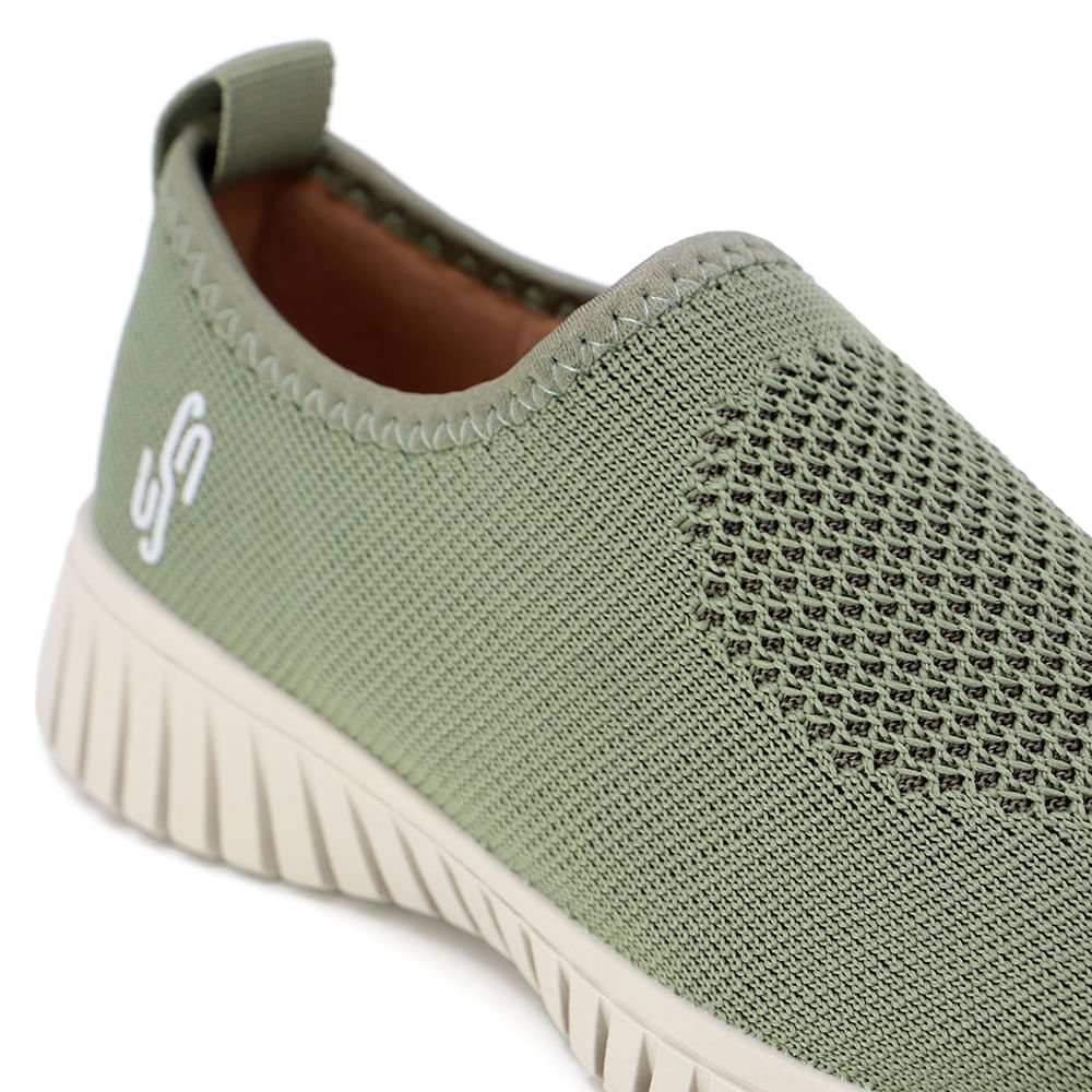 Tênis Slip On Verde Tricot Monograma Verde 4