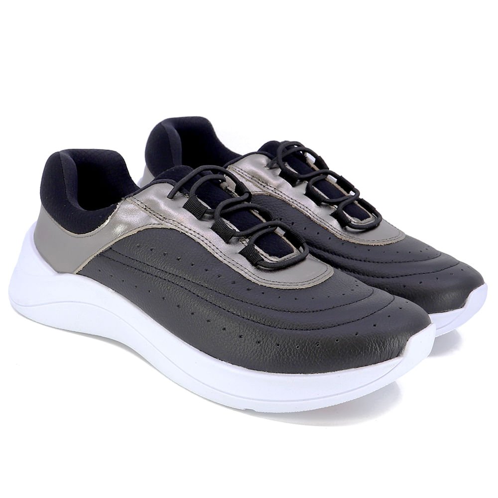 Tênis Usaflex Casual Feminino Preto 2