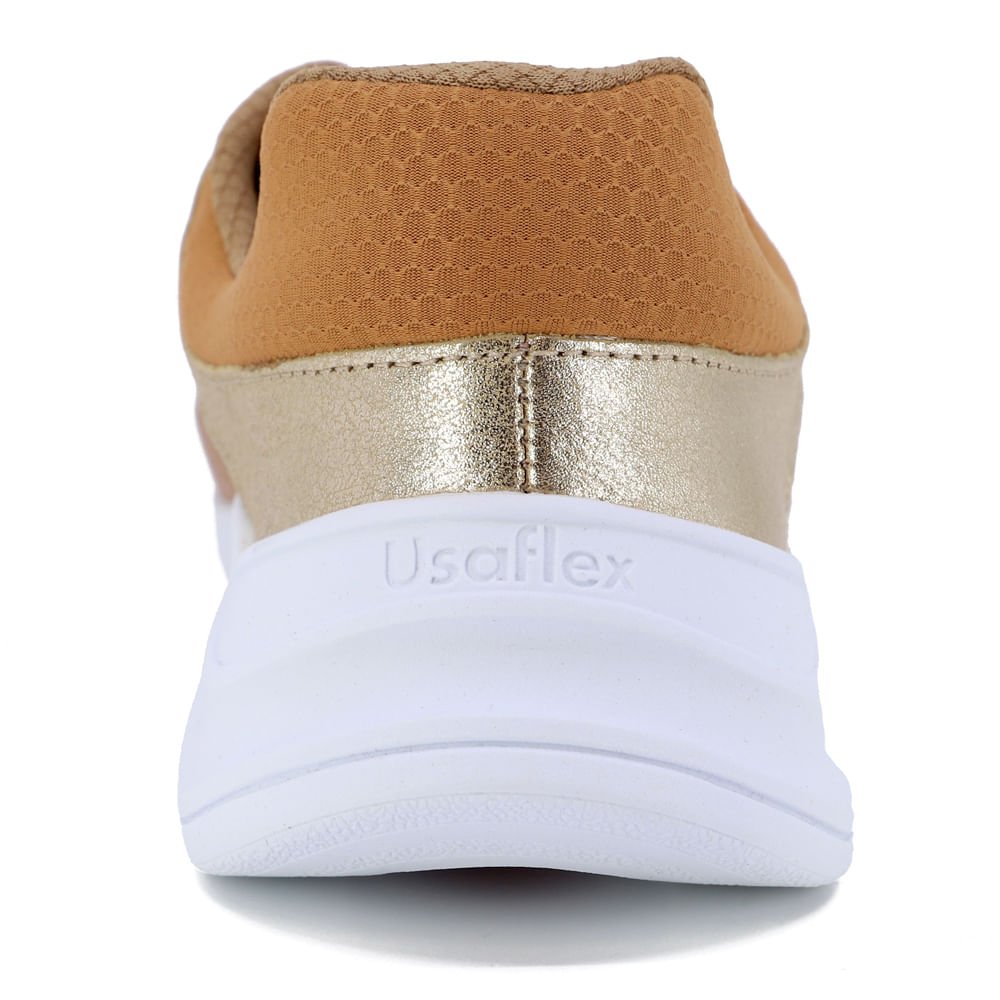 Tênis Casual Marrom Couro Detalhe Dourado Multicores 4