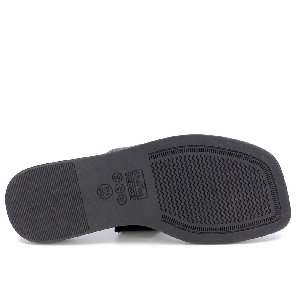 Rasteira Preta Salto Plataforma Couro Preto 5