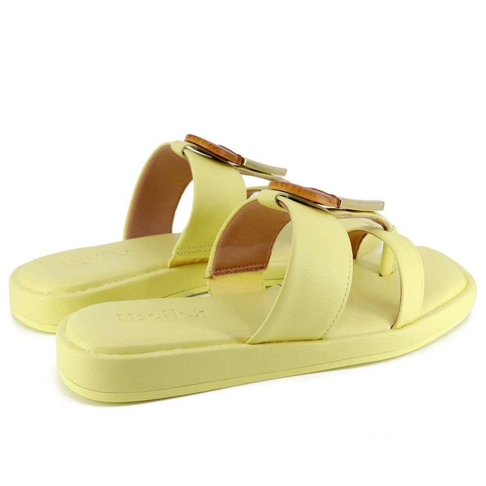 Rasteira Amarelo Salto Plataforma Couro Amarelo 3