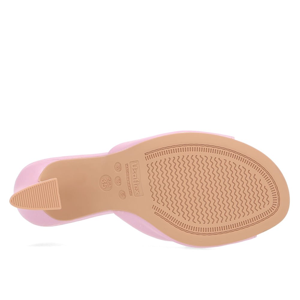 Tamanco Salto Alto Couro Roxo Perolado Rosa 5