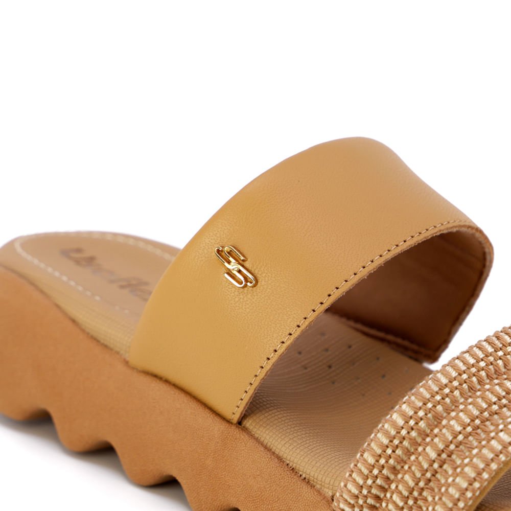 Rasteira Marrom Salto Plataforma Couro Anatômica Marrom 4