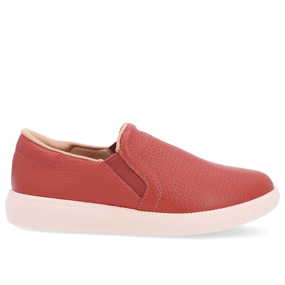 Tênis Slip On Couro Marrom