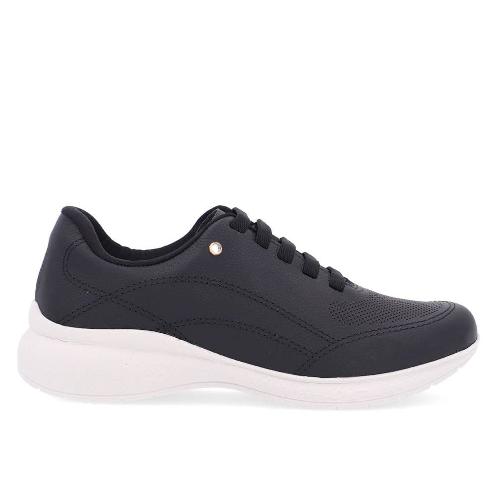 Tênis Casual Preto Couro Preto 1