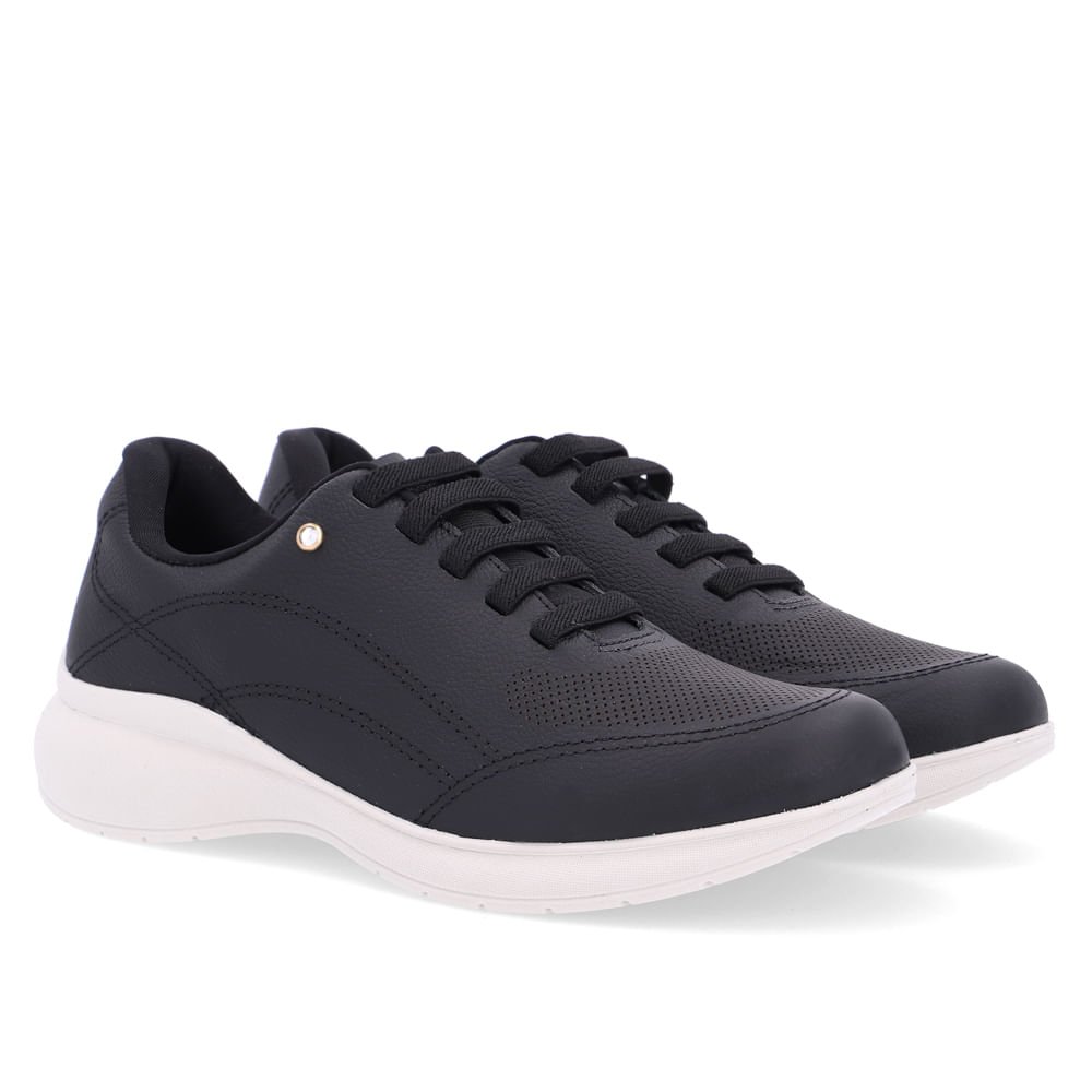 Tênis Casual Preto Couro Preto 2