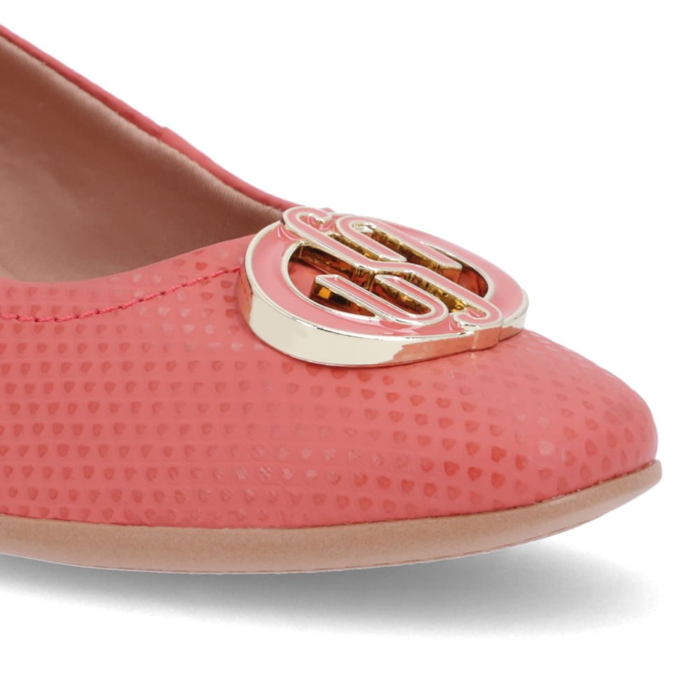 Scarpin Laranja Couro Salto Bloco Monograma Laranja 4