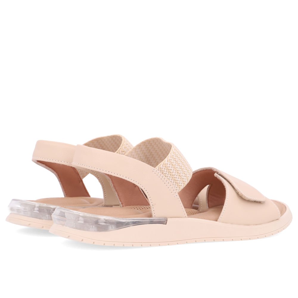 Sandália Plataforma Elástico Bege Fecho-Flex Bege 3