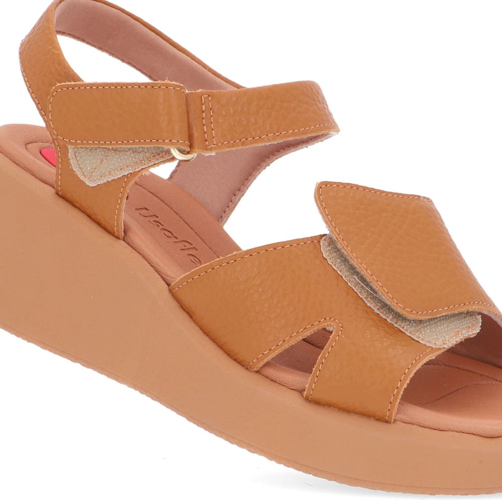 Sandália Salto Plataforma Couro Marrom Marrom 4