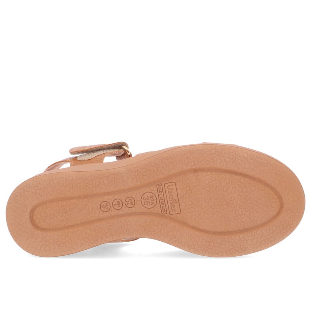 Sandália Salto Plataforma Couro Marrom Marrom 5