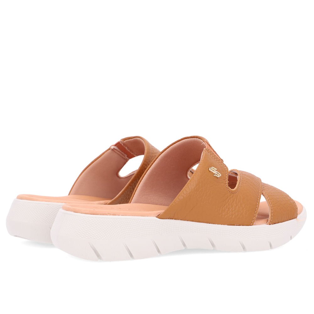 Tamanco Slide Marrom Plataforma Couro Marrom 3