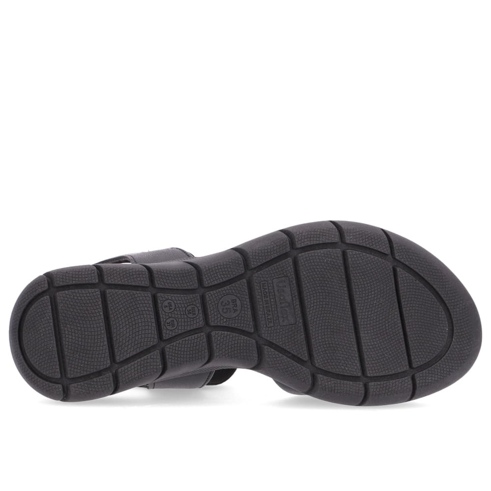 Sandália Salto Plataforma Couro Preto Ajuste Fecho-Flex Preto 5