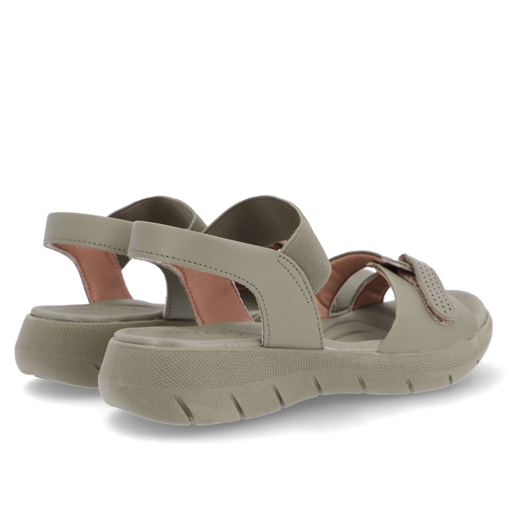 Sandália Salto Plataforma Couro Verde Ajuste Fecho-Flex Verde 3