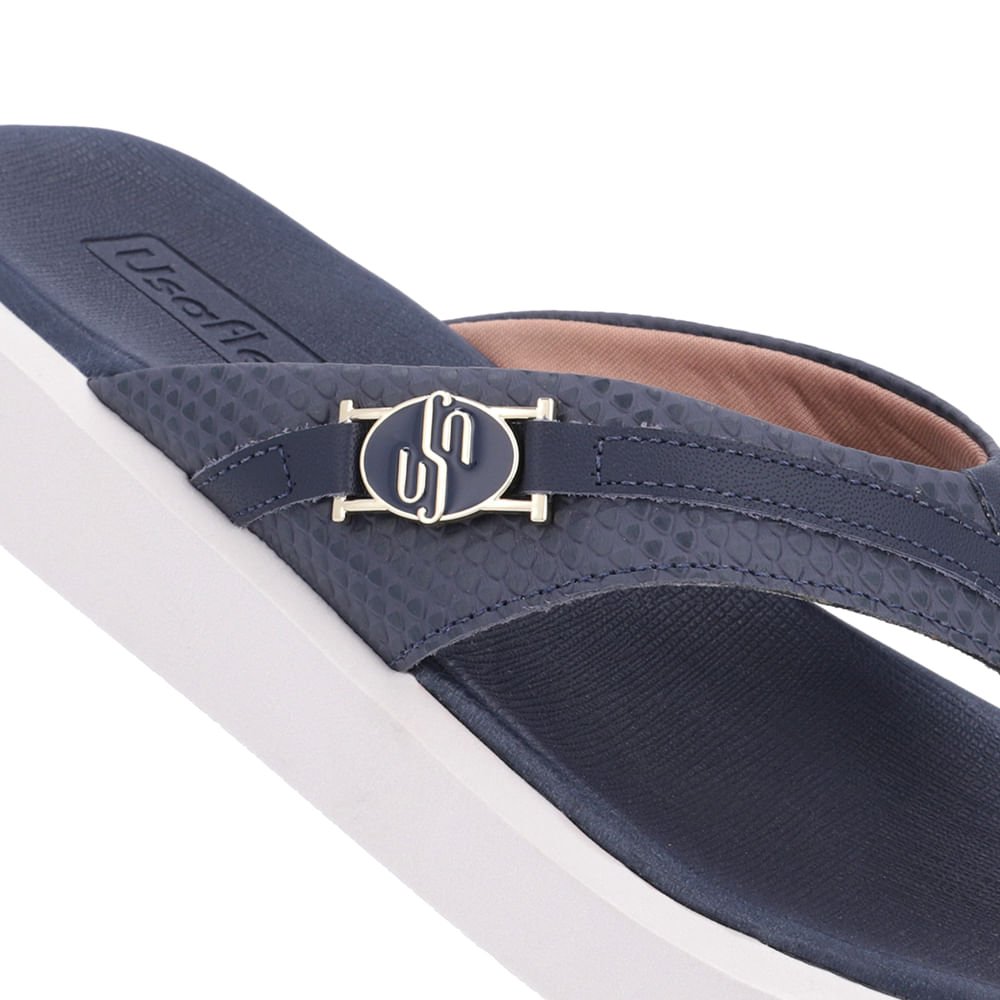 Chinelo Usaflex Salto Plataforma Feminino Azul 4