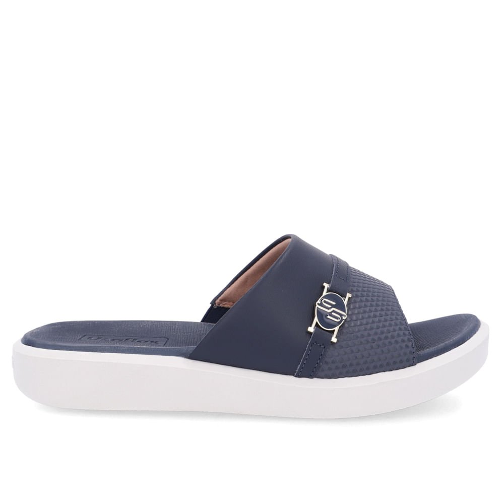 Tamanco Usaflex Plataforma Couro Azul Azul 1