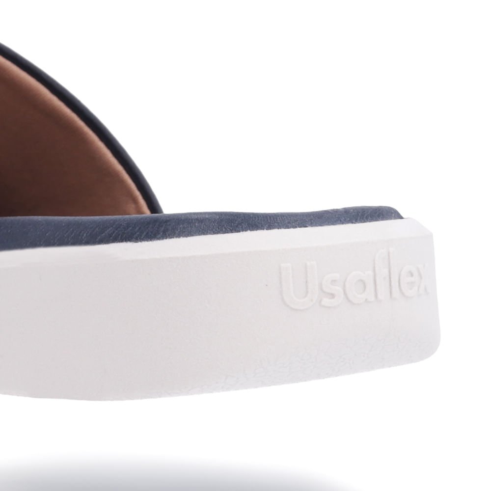 Tamanco Usaflex Plataforma Couro Azul Azul 4