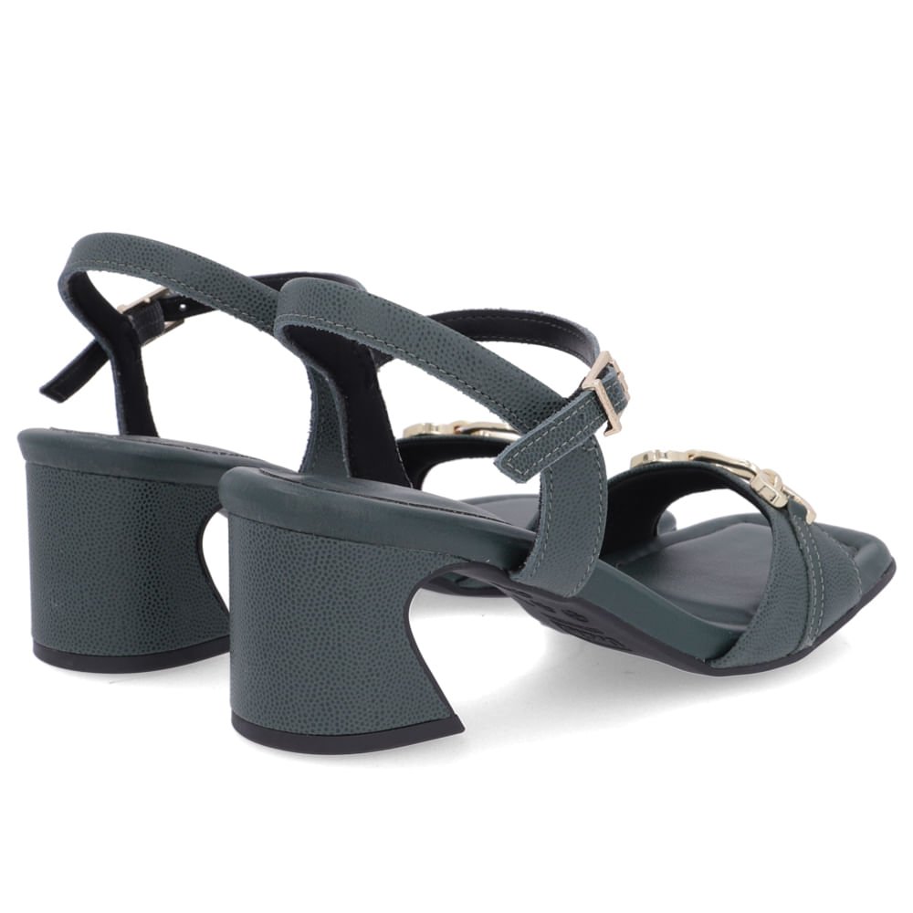 Sandália Usaflex Salto Geométrico Feminino Verde 3