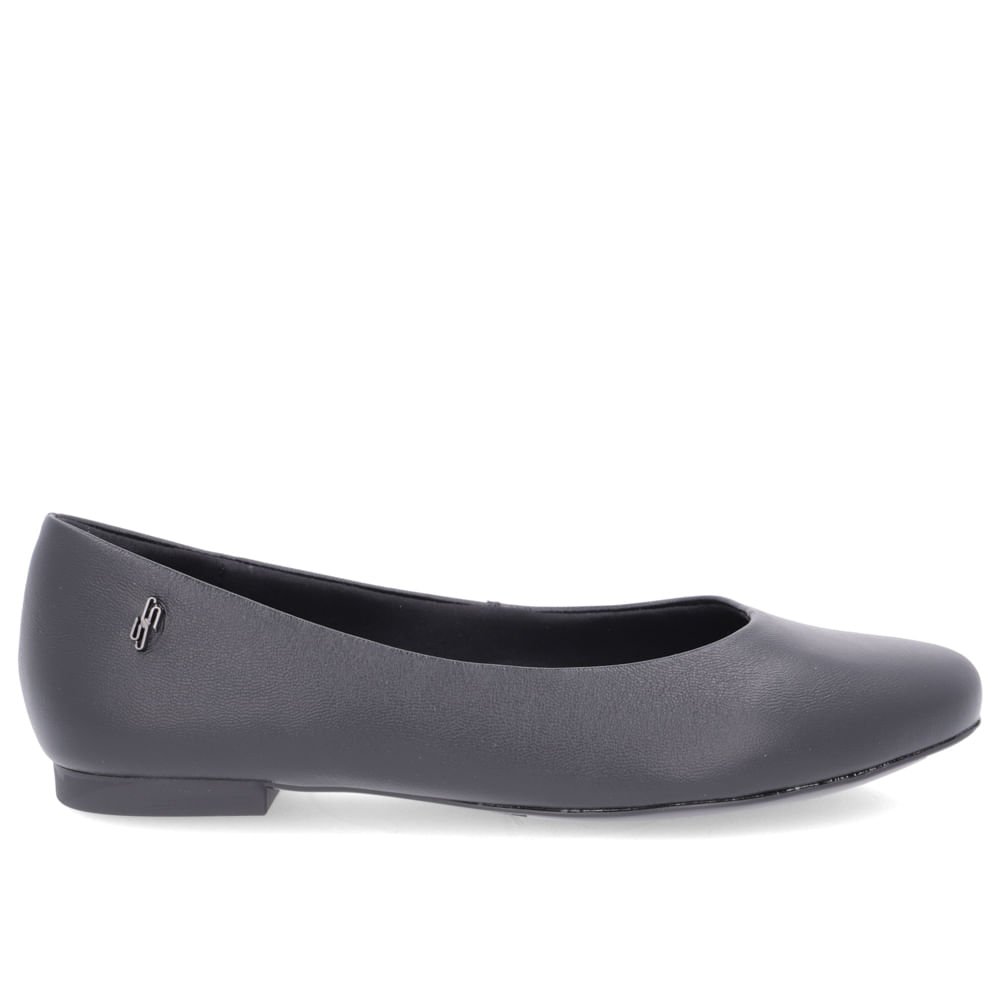 Sapatilha Usaflex Preta Couro Bico R