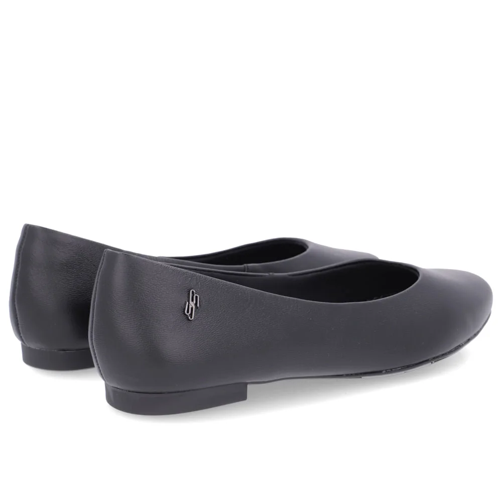 Sapatilha Usaflex Preta Couro Bico R Preto 3