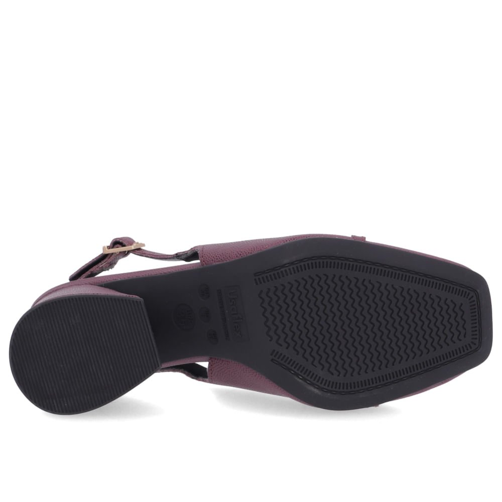 Slingback Roxo Salto Bloco Couro Enfeite Roxo 5