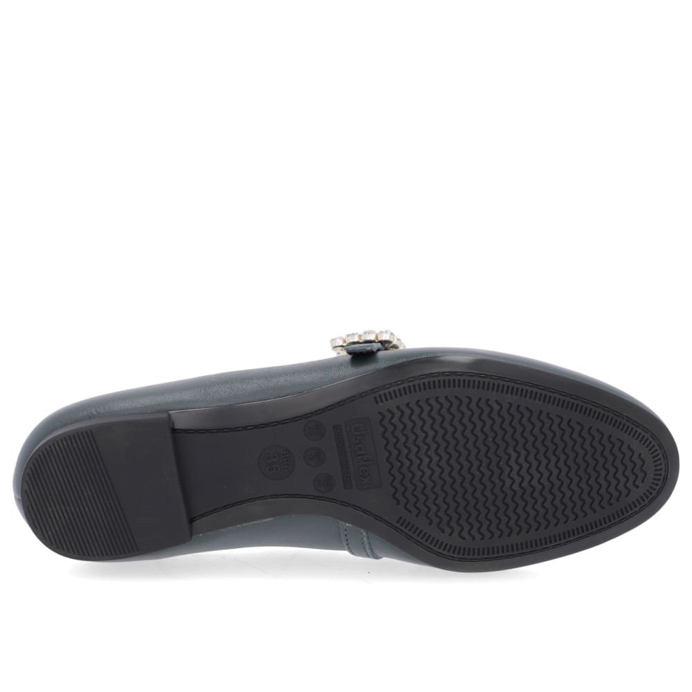 Sapatilha Verde Couro Salto Bloco Mary Jane Verde 5