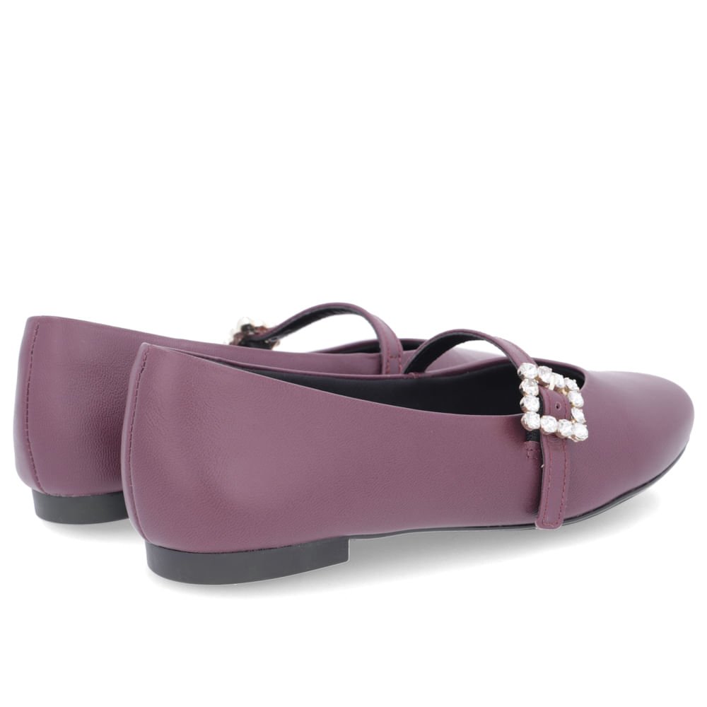 Sapatilha Roxa Couro Salto Bloco Mary Jane Roxo 3